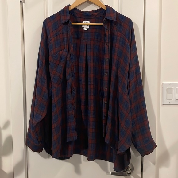 Long sleeve loose plaid - Picture 1 of 3